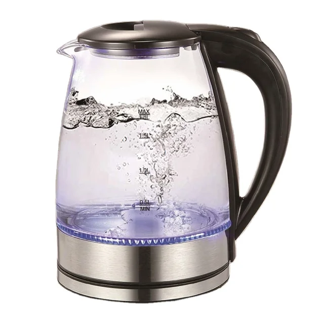bouilloire en verre électrique à bas prix bouilloire électrique sans fil théière en verre bouilloire en verre petit appareil bouilloire à thé domestique intelligente 1.7L bouilloires sans fil 1.8L  bouilloire électrique pour café