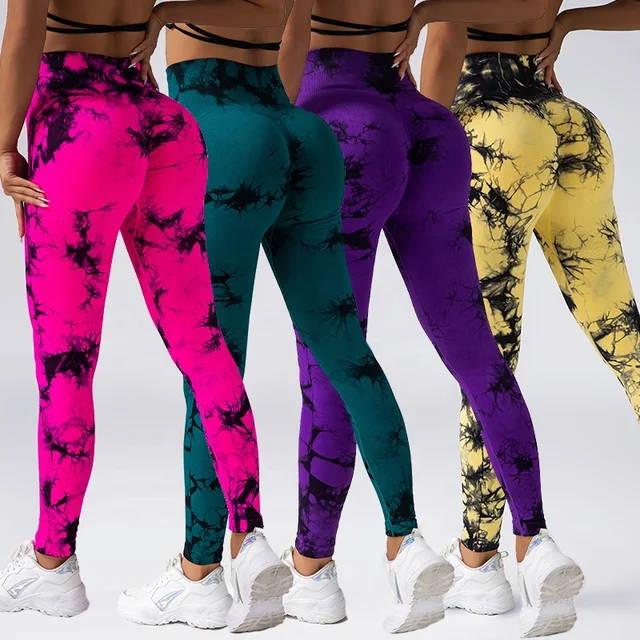Collants de yoga taille haute tie dye pour femmes