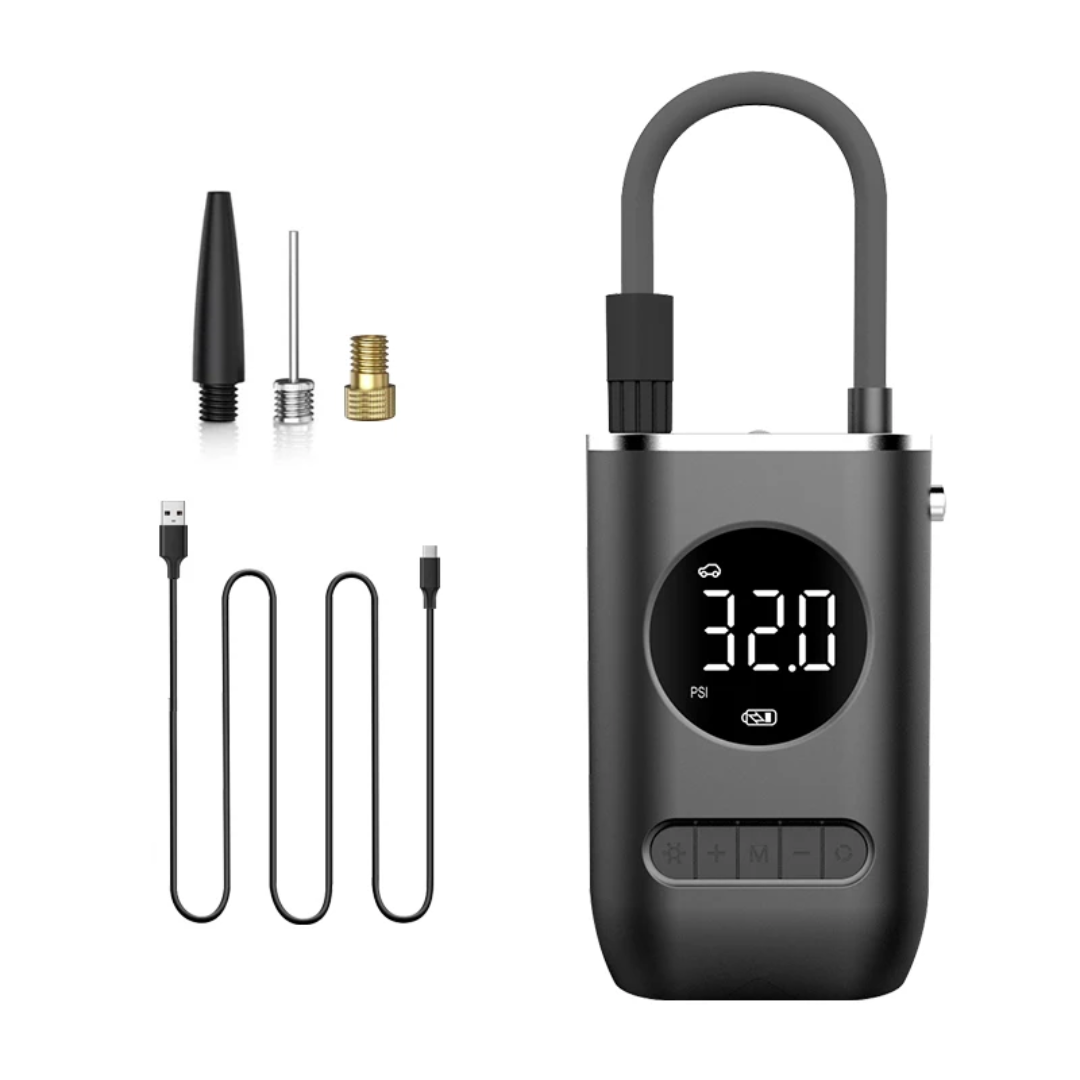 une pompe à air numérique portable Edsun, idéale pour le gonflage de pneus.