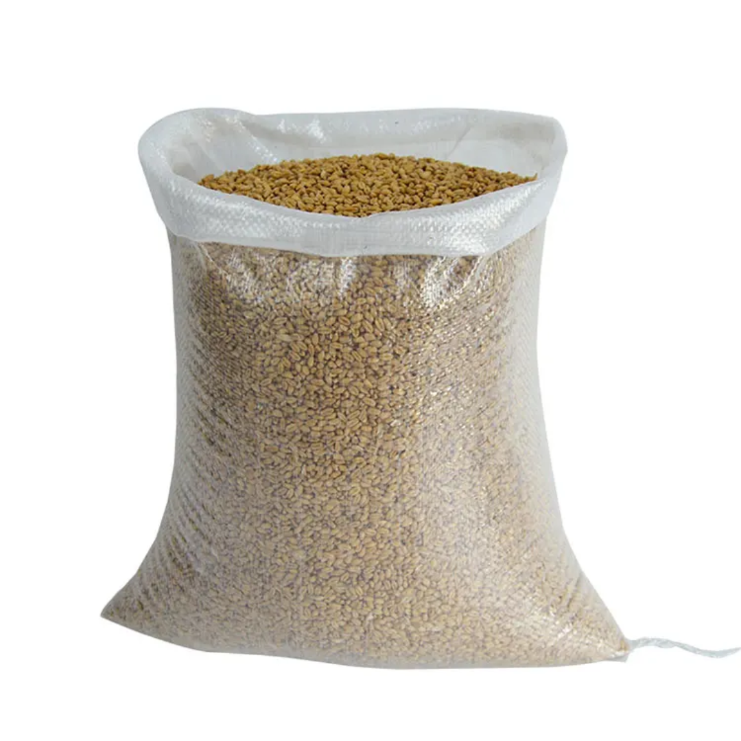 sac tissé en polypropylène (PP) tissé ou laminé blanc, généralement utilisé pour l'emballage industriel ou agricole (comme le stockage du riz, du maïs, de la farine, de l'engrais ou du sable)