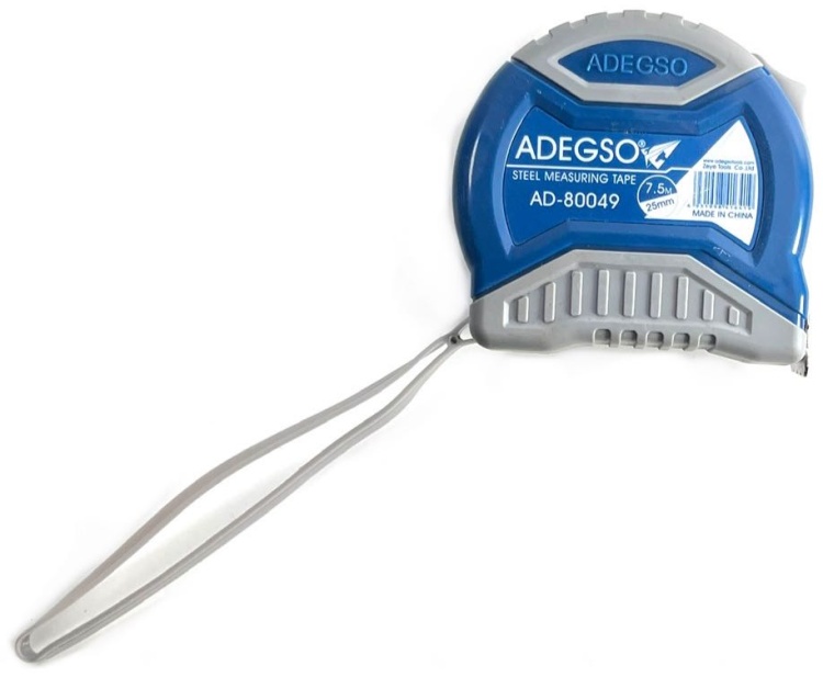 mètre ruban en acier ADEGSO (modèle de 7,5 mètres par 25 mm)