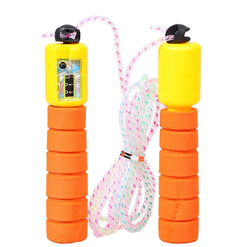 corde à sauter de 2,8 mètres avec poignées en mousse et design bicolore orange et noir, de marque M&G Chenguang