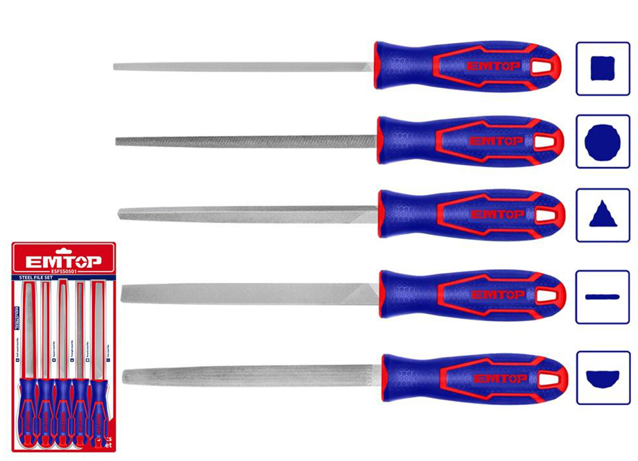 jeu de 5 limes en acier