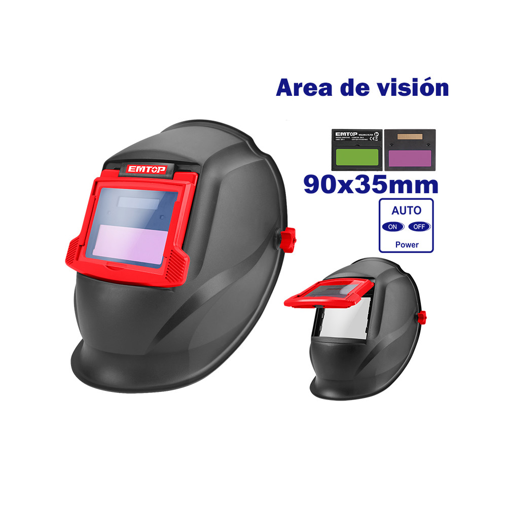un casque de soudage à assombrissement automatique de marque EMTOP