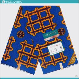 HOLLANTEX PAGNE Africain Collection « Soft Coton » Grillage gros Bleu-Orange