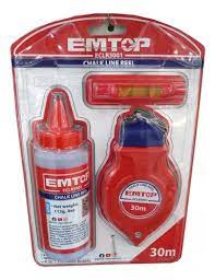 dérouleur de ligne de craie (cordeau traceur) de la marque EMTOP, modèle ECLR3001, disponible au prix