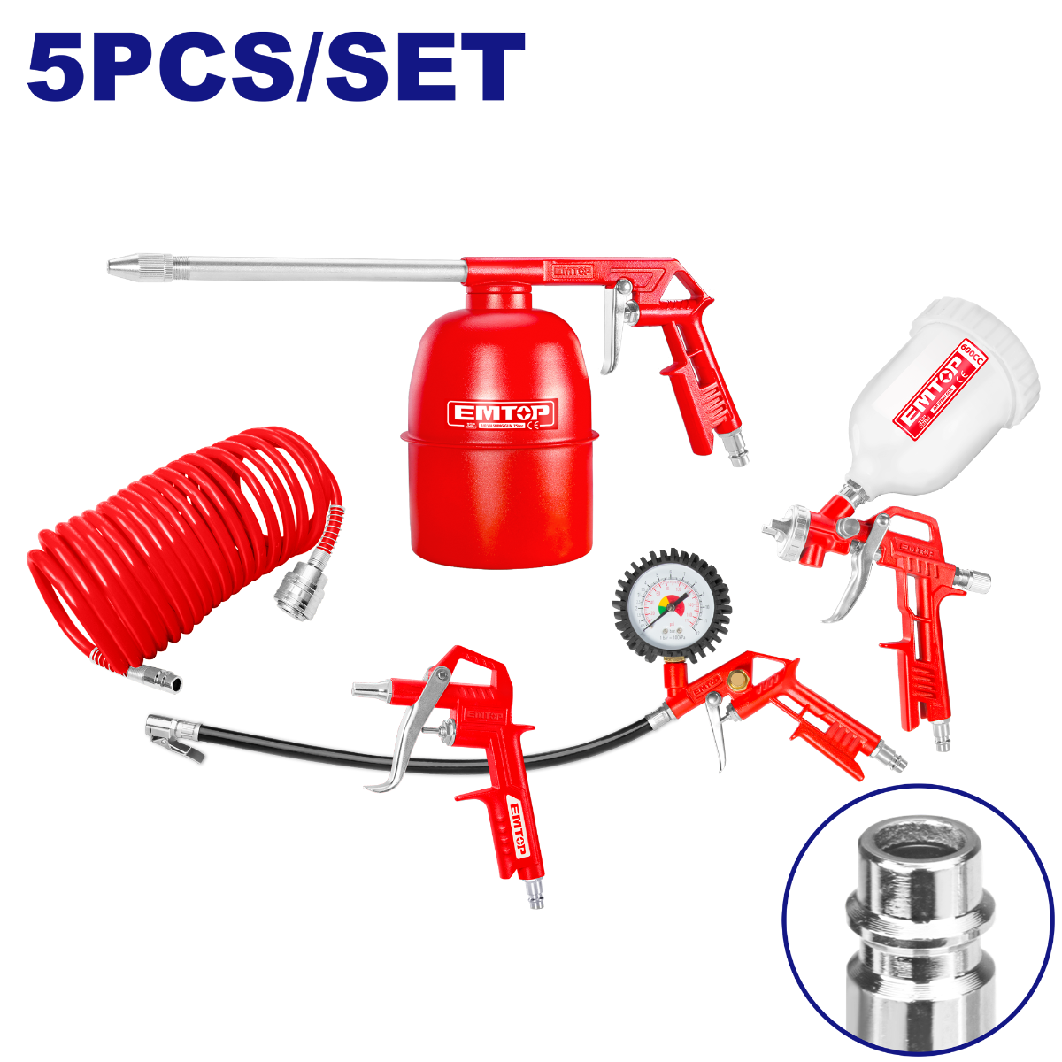 kit d'outils pneumatiques EMTOP 5 pièces (EATL50503)