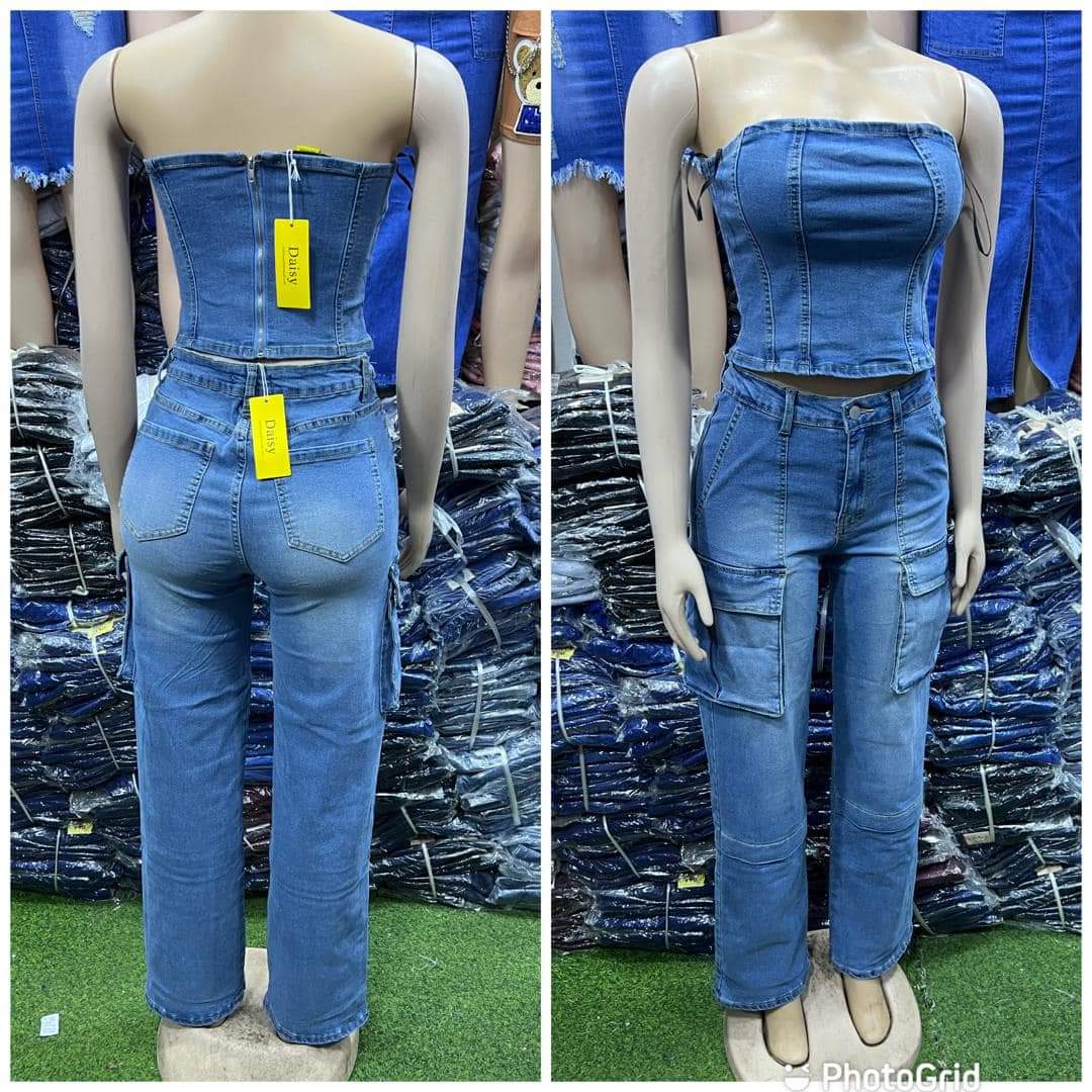 Complet jean femme moin cher