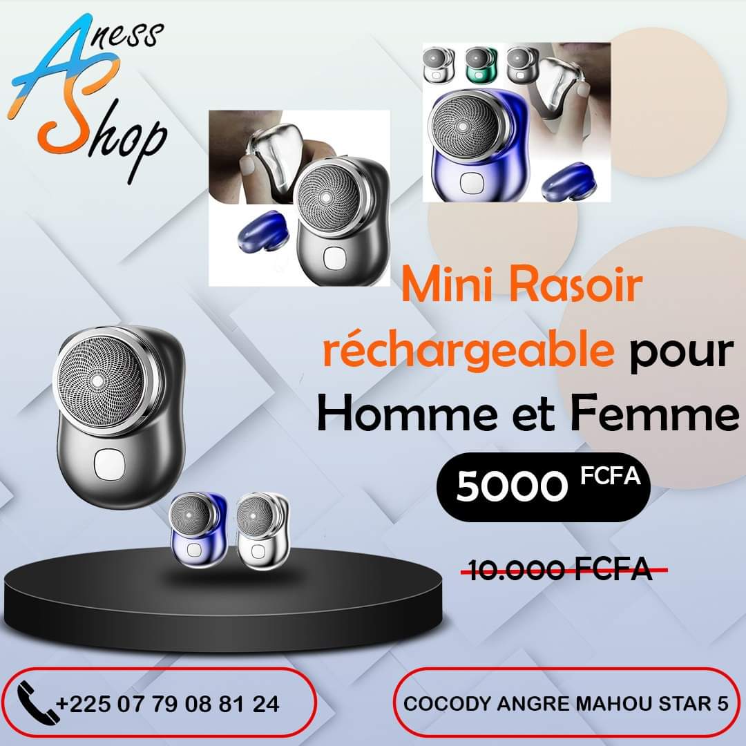 Mini Rasoir rechargeable, idéal pour se raser seul et s'épiler
