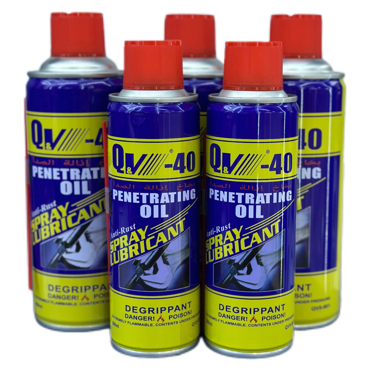 aérosol dégrippant et lubrifiant anti-rouille de marque QV-40