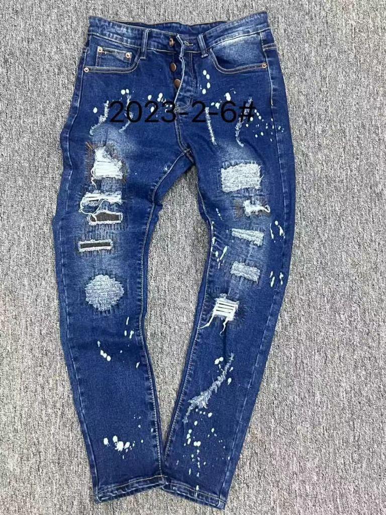 Jean pantalon bleu et blanc