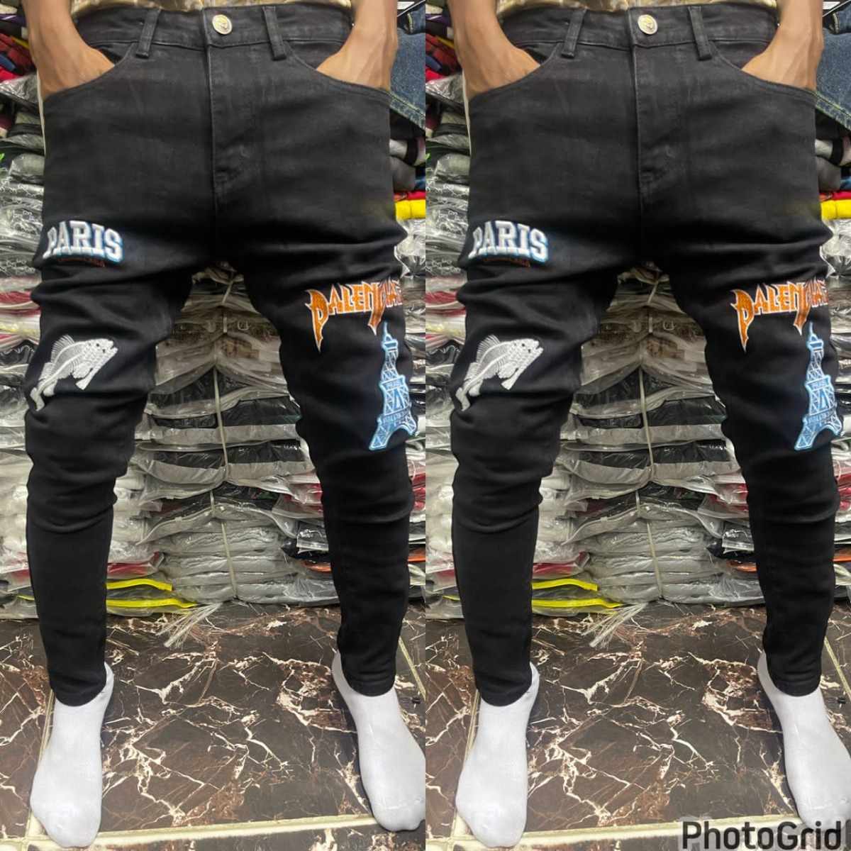 Pantalon homme déchiré élégant jean skinny grande taille pour homme