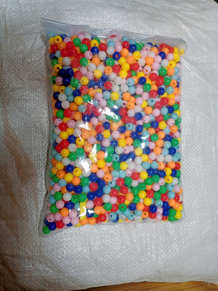 Paquet perles brillant rondes multicolores