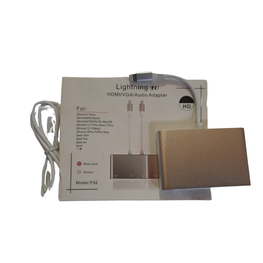 Pour iPhone Lightning Vers HDMI VGA 3.5mm Audio Video Adaptateur Convertisseur Câble 1080P
